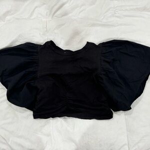 Zara Black Puff Sleeve Blouse